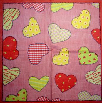 170 Heart / Hearts - 4-ply - ppd - The Image Bank - Handkerchief